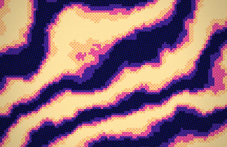 The same wallpaper with Benday dithering